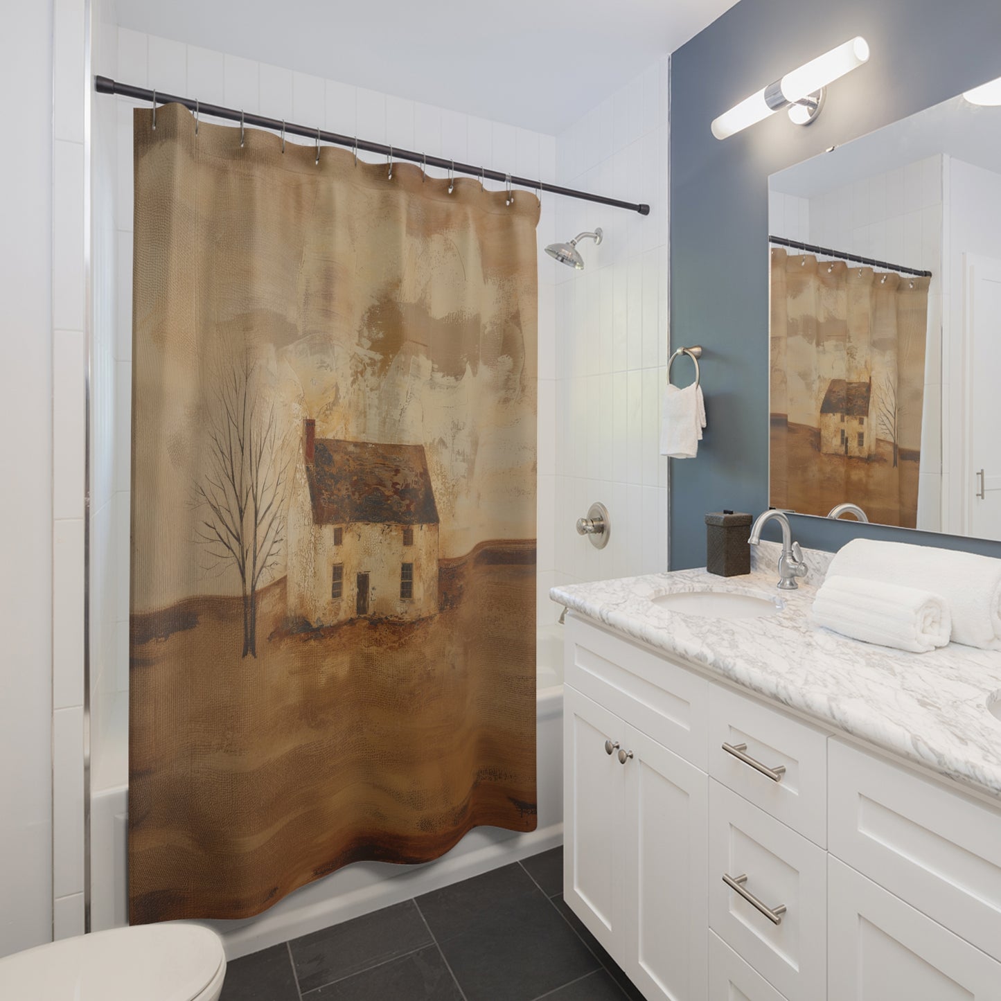 Rustic Farmhouse Shower Curtain - Cozy Home Decor for Bathroom