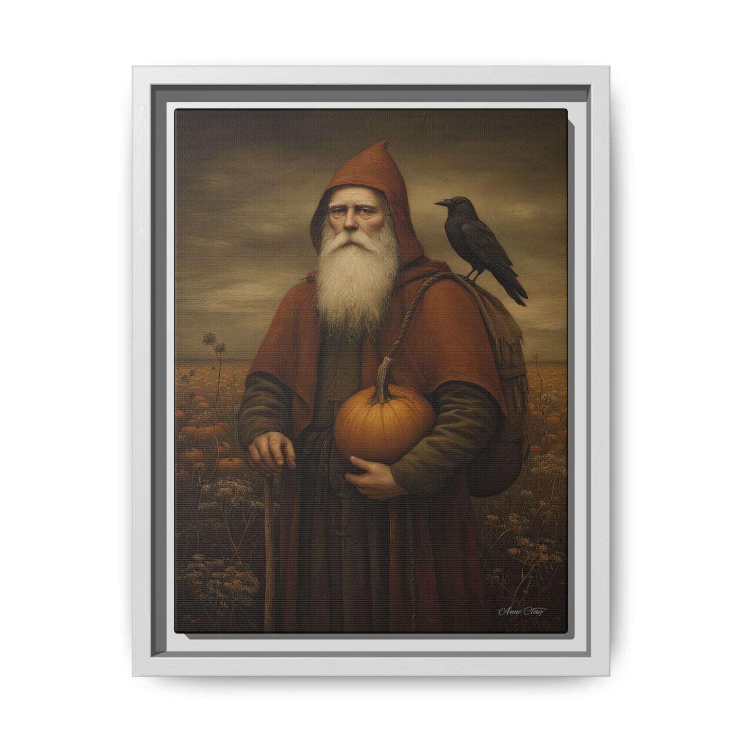 Framed Autumn Canvas Art, Fall Decor for Home, Harvest Wall Art, Thanksgiving Gift, Rustic Nature Painting