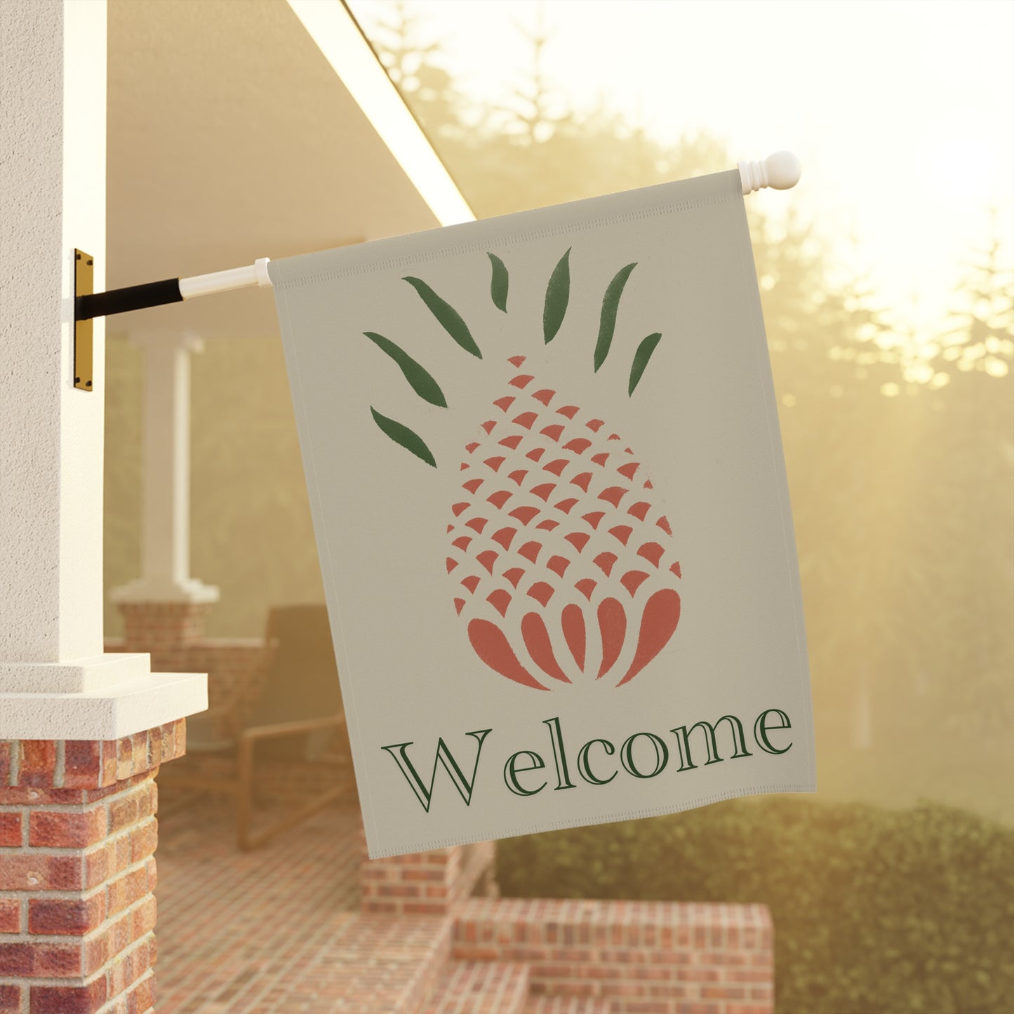 Stencil Pineapple Welcome Sign Garden & House Banner