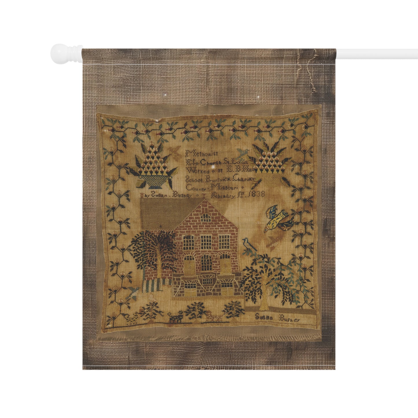 Gritty Prim Sampler Garden & House Banner