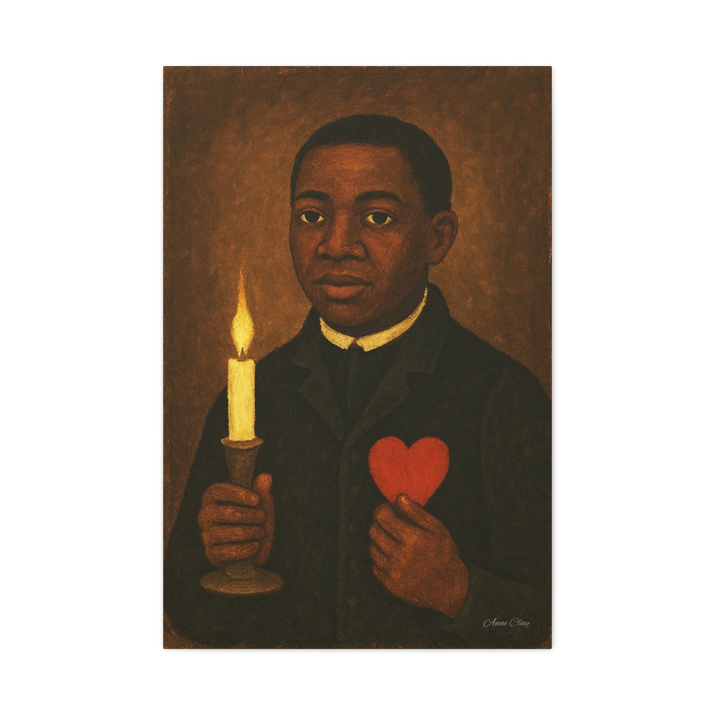 Heartfelt Canvas Art Print | Spiritual Home Decor, Black History Month, Candle Holder, Motivational Wall Art