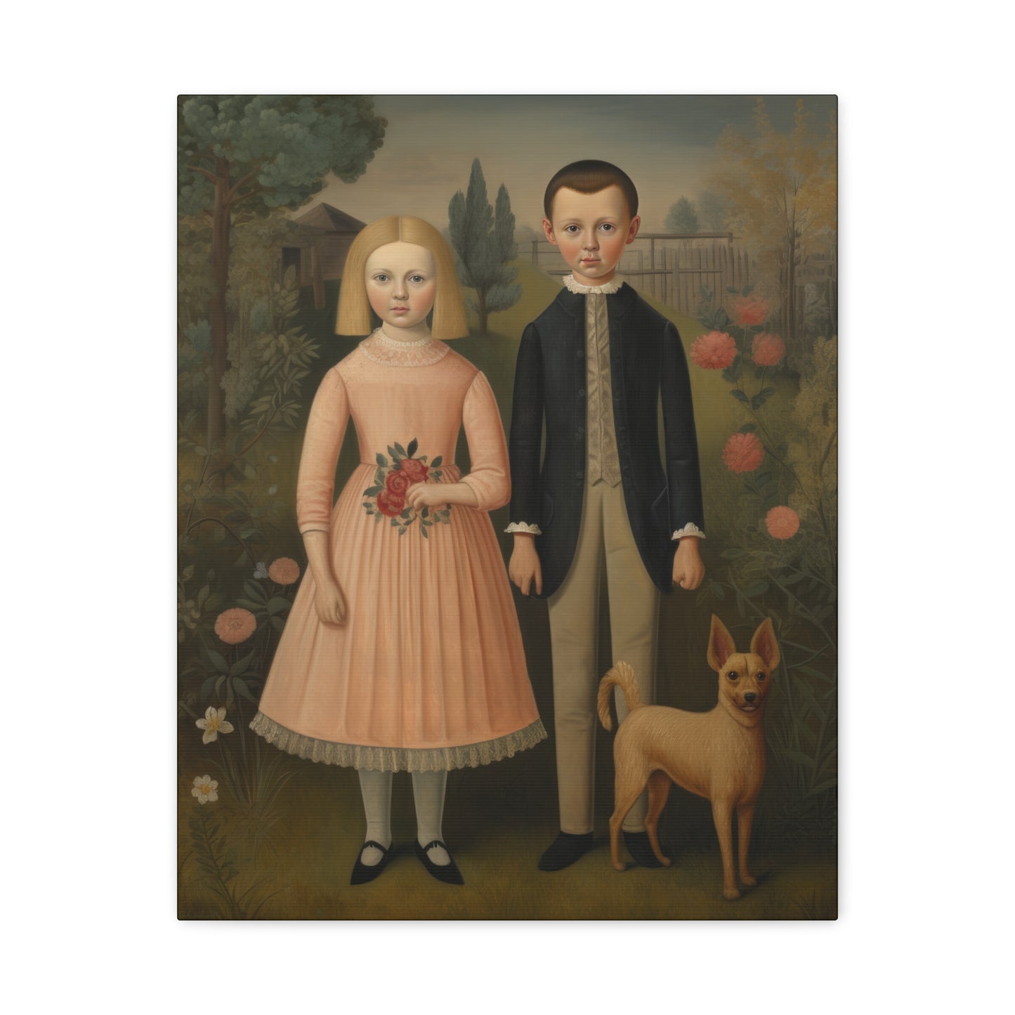 Whimsical Vintage Art Print - Matte Stretched Canvas Wall Decor