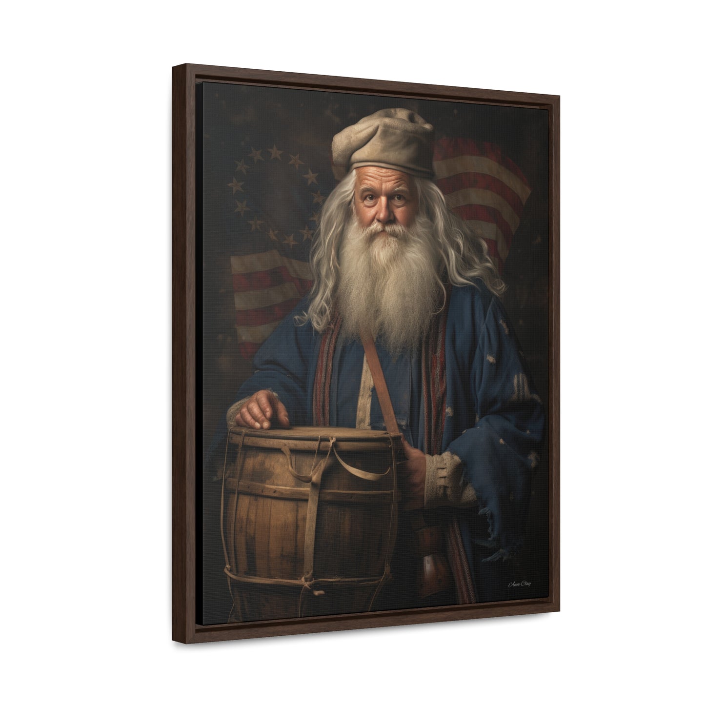 Framed Americana Santa Gallery Canvas Wraps, Vertical Frame