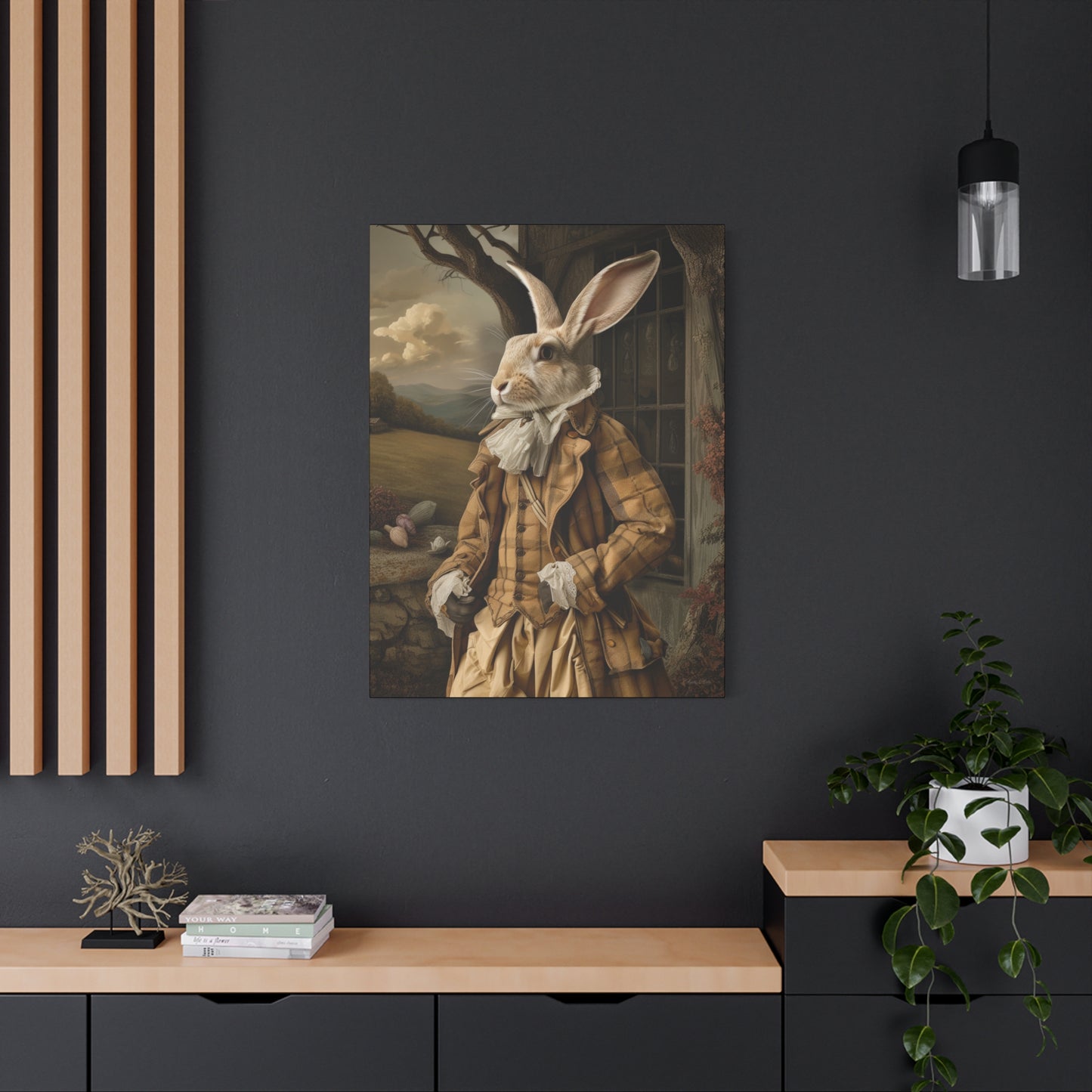 Sir William Rabbit: Whimsical Rabbit Canvas Art - Vintage Style Wall Decor