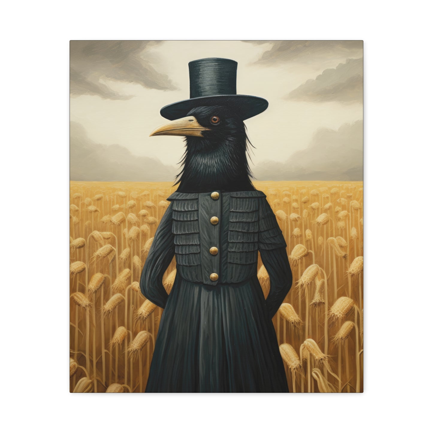 Proper Crow Mysterious Crow Art Canvas - Stretched Matte Wall Decor