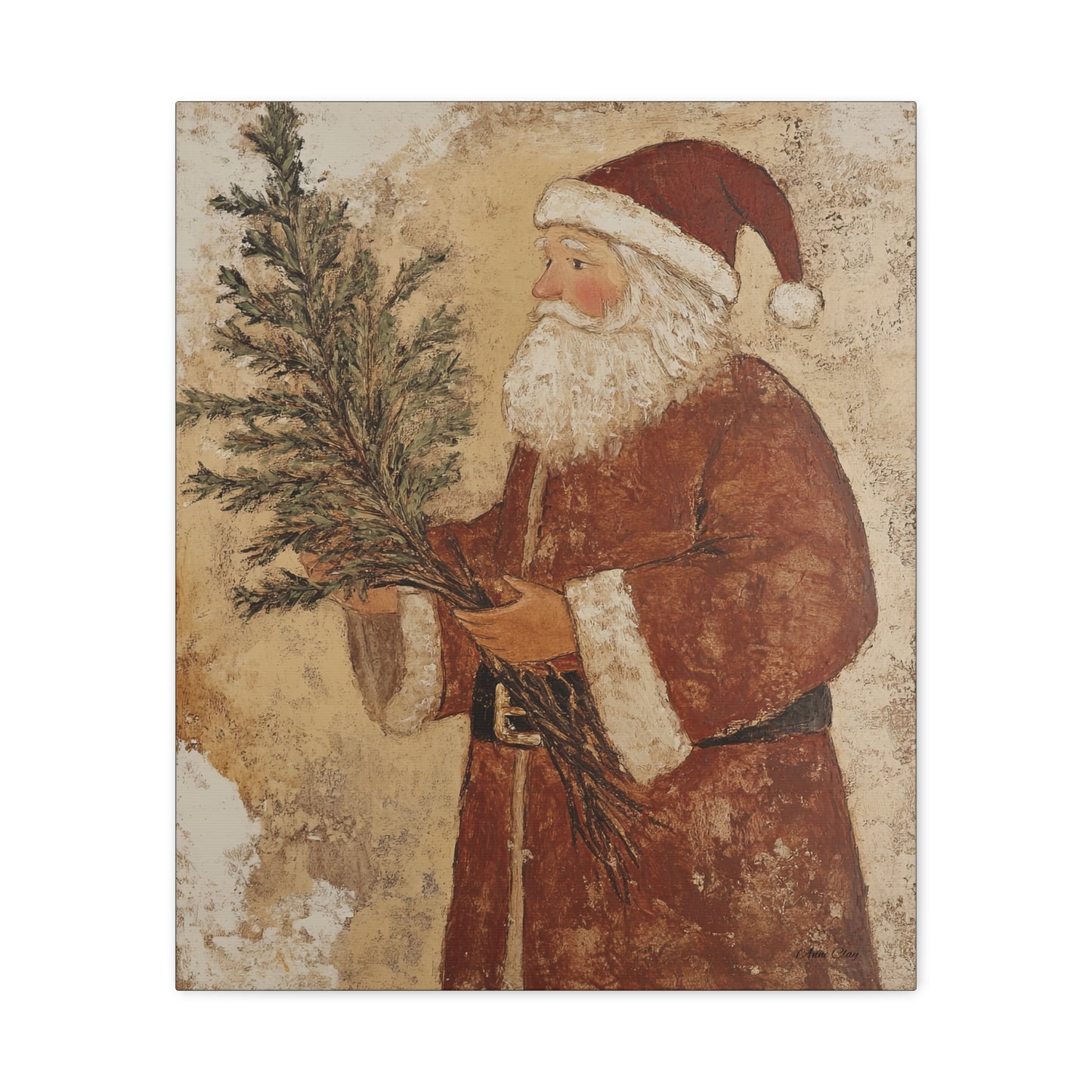 Grunge Classic Santa Matte Canvas, Stretched, 1.25"