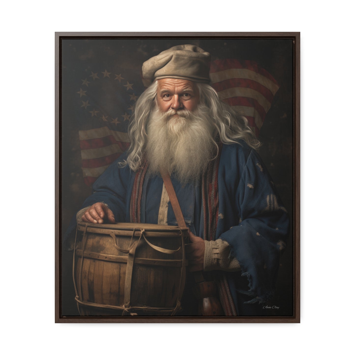 Framed Americana Santa Gallery Canvas Wraps, Vertical Frame