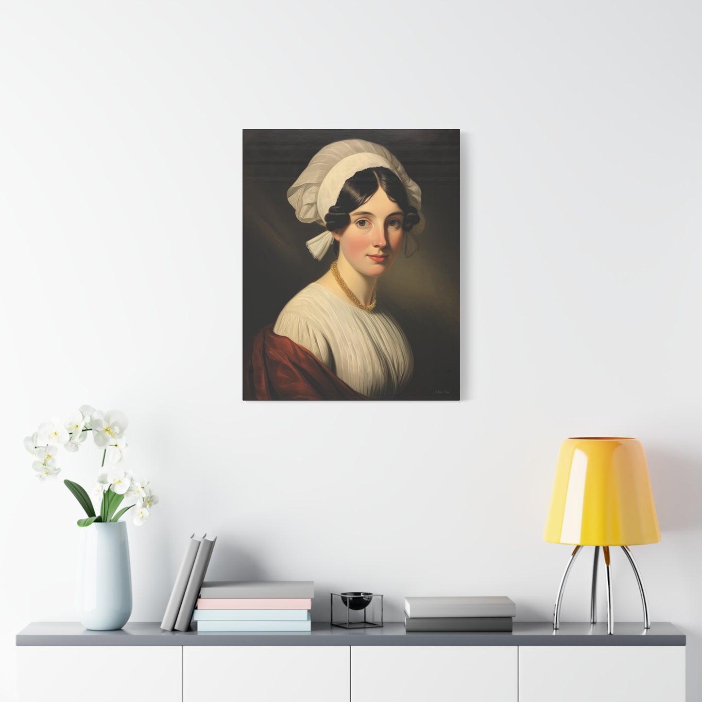 Miss Anne Early American Vintage Portrait Canvas Wall Art - Elegant Home Decor