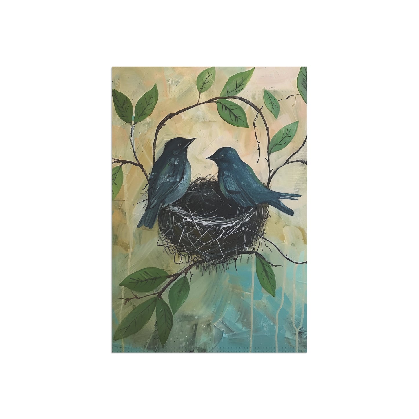 Birds in a Nest Garden & House Banner