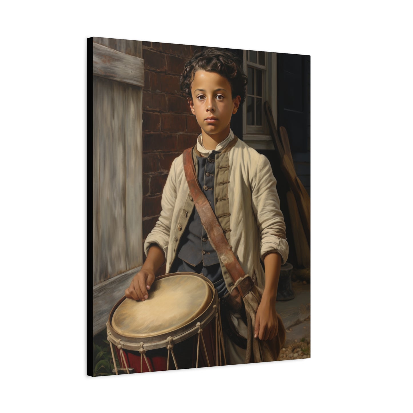Historic Drummer Boy Matte Canvas Wall Art - 1.25" Stretched Print for Home Decor