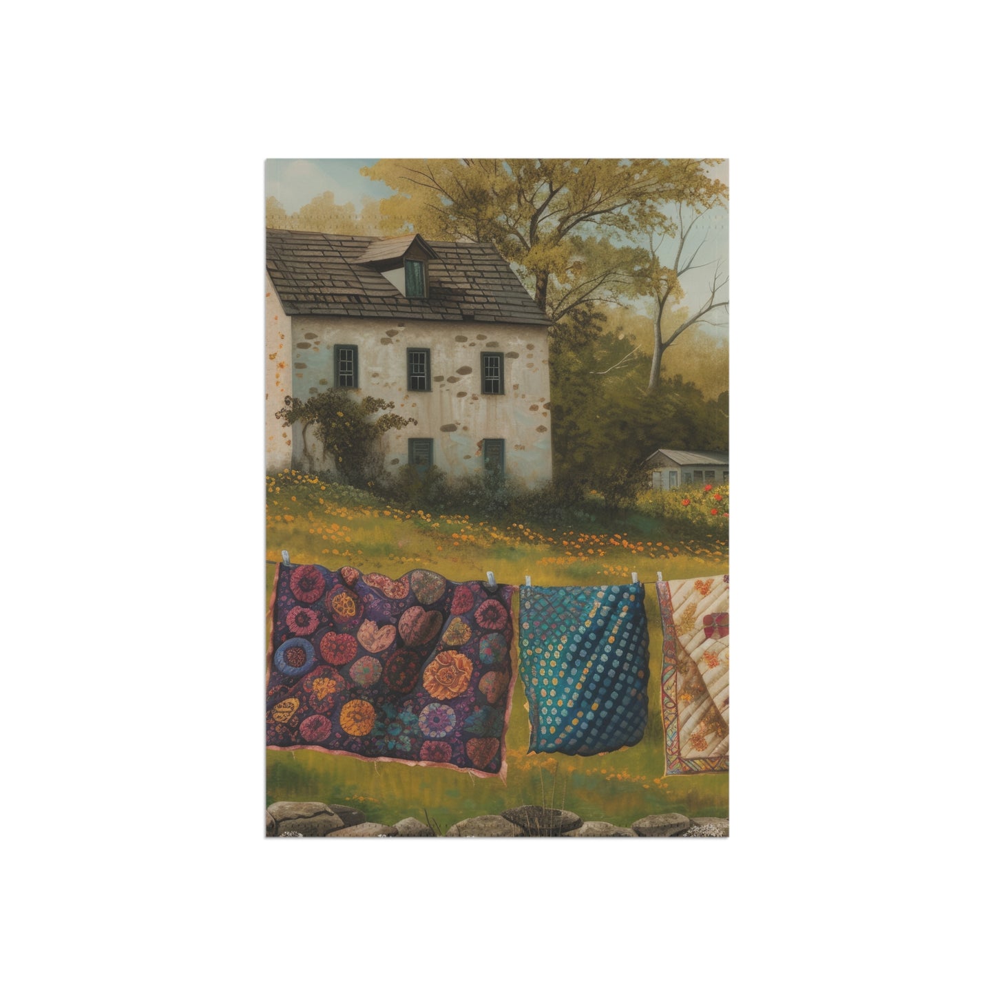 Quilt on a Split Fence Garden & House Banner