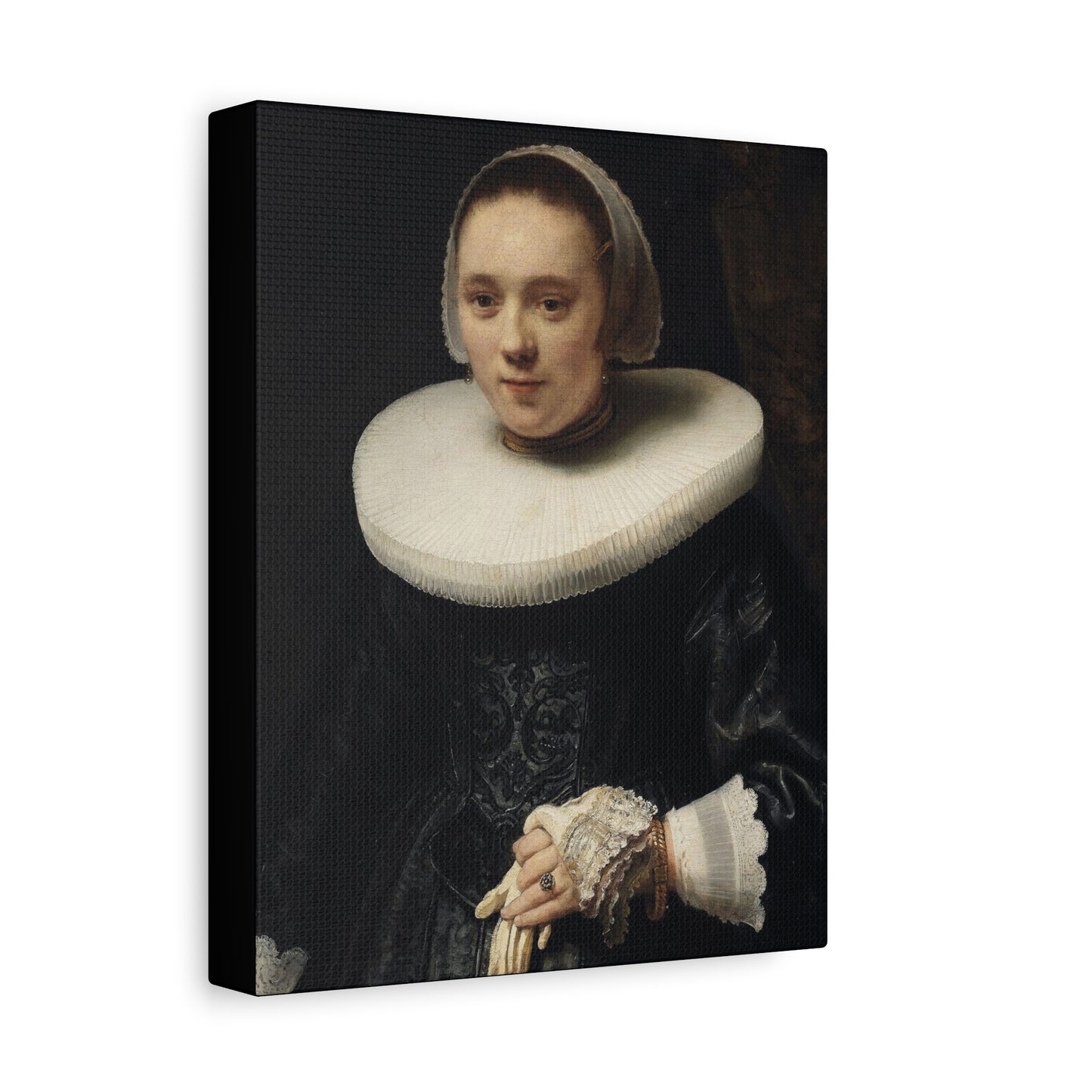 1600's Woman Classic Portrait Matte Canvas Wall Art – Elegant Home Decor for Art Lovers