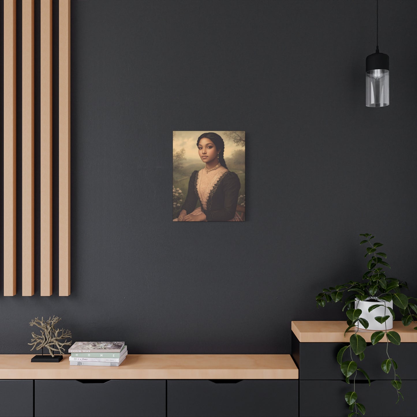 Elegant Stretched Canvas Print of Portrait Art, Vintage Home Decor, Wall Art for Living Room, Gift for Art Lovers, Timeless Design