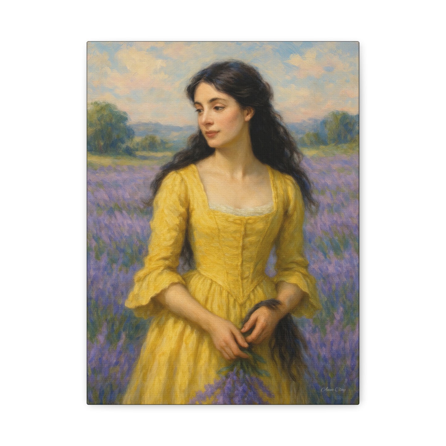 Stretched Canvas Art Print, Floral Decor, Wall Art for Living Room, Lavender Fields