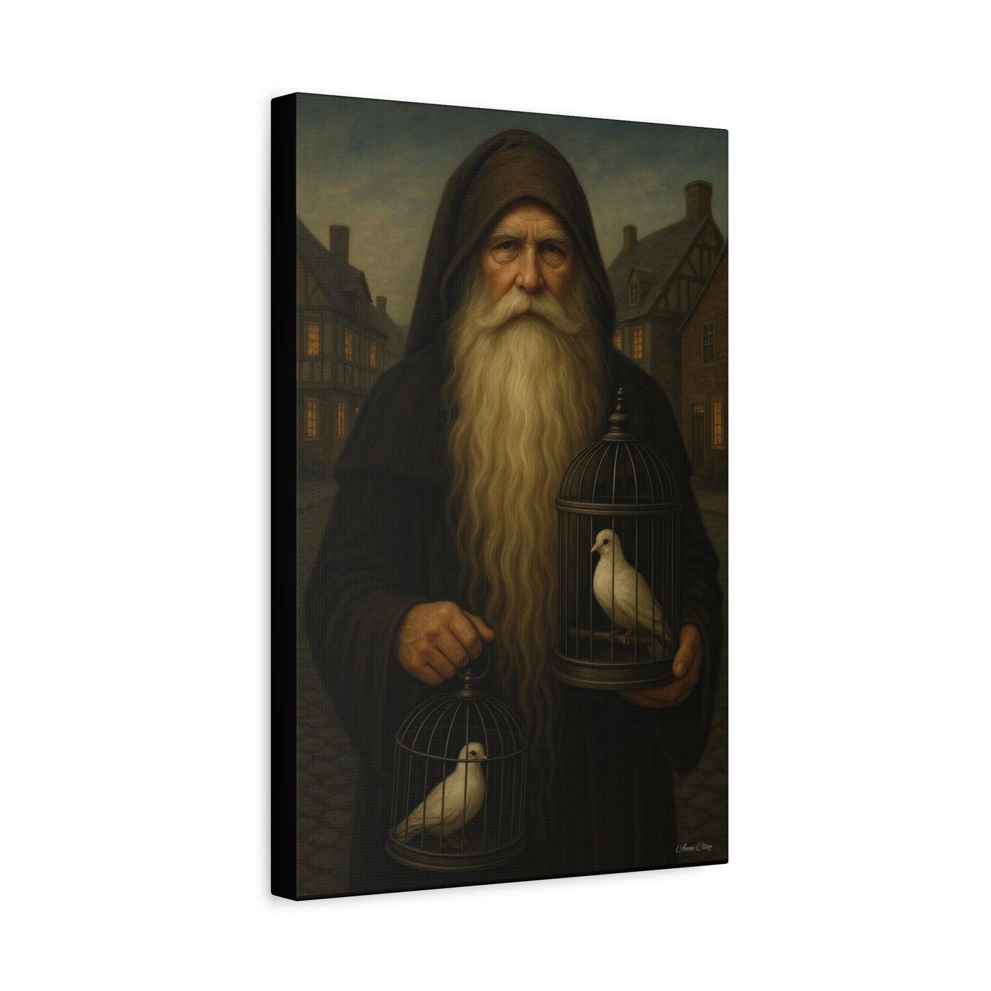 Peace Santa, Old World Colonial Wall Art Canvas, Large Print, Home Decor, Gift for Art Lovers, Christmas