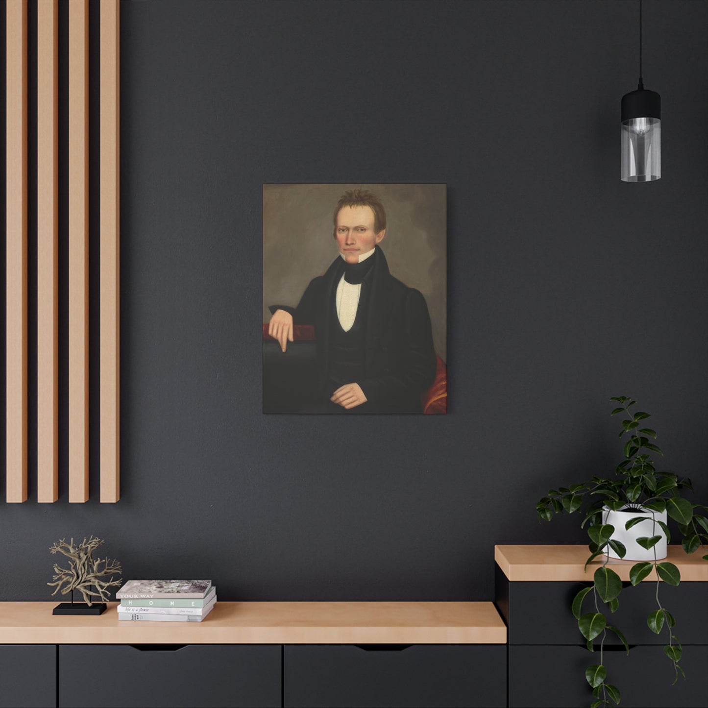 Early American Folk Art Man Classic Portrait Canvas Wall Art - Timeless Elegance for Home Decor