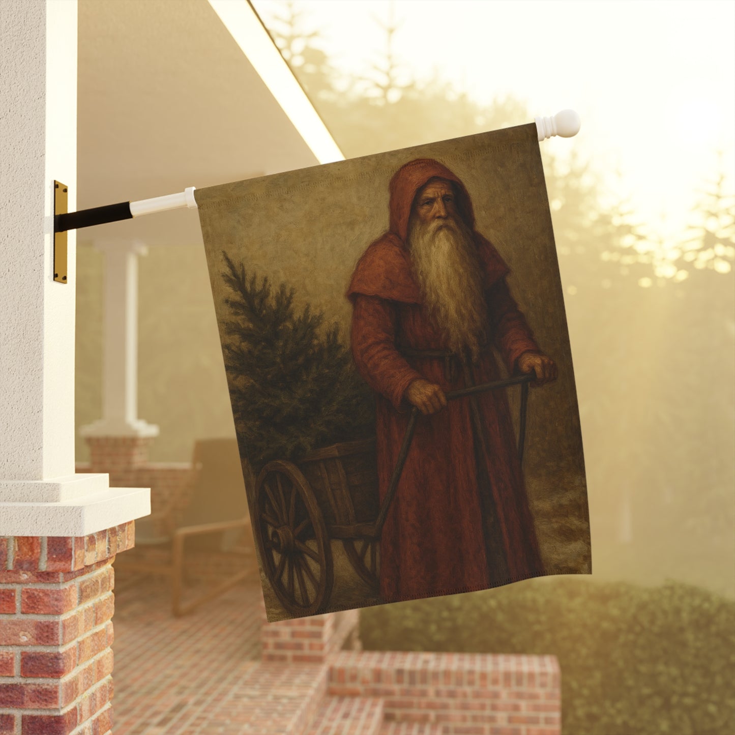 Festive Garden Banner with Winter Scene