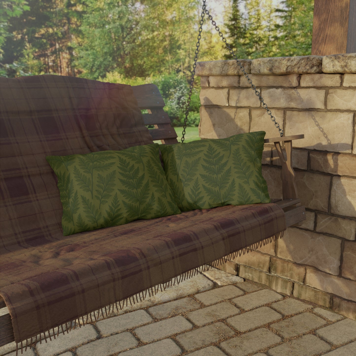 Outdoor Fern Print Pillows - Eco-Friendly Garden Decor, Patio Cushions, Home Accessories, Comfortable Seating, Nature-Inspired Decor