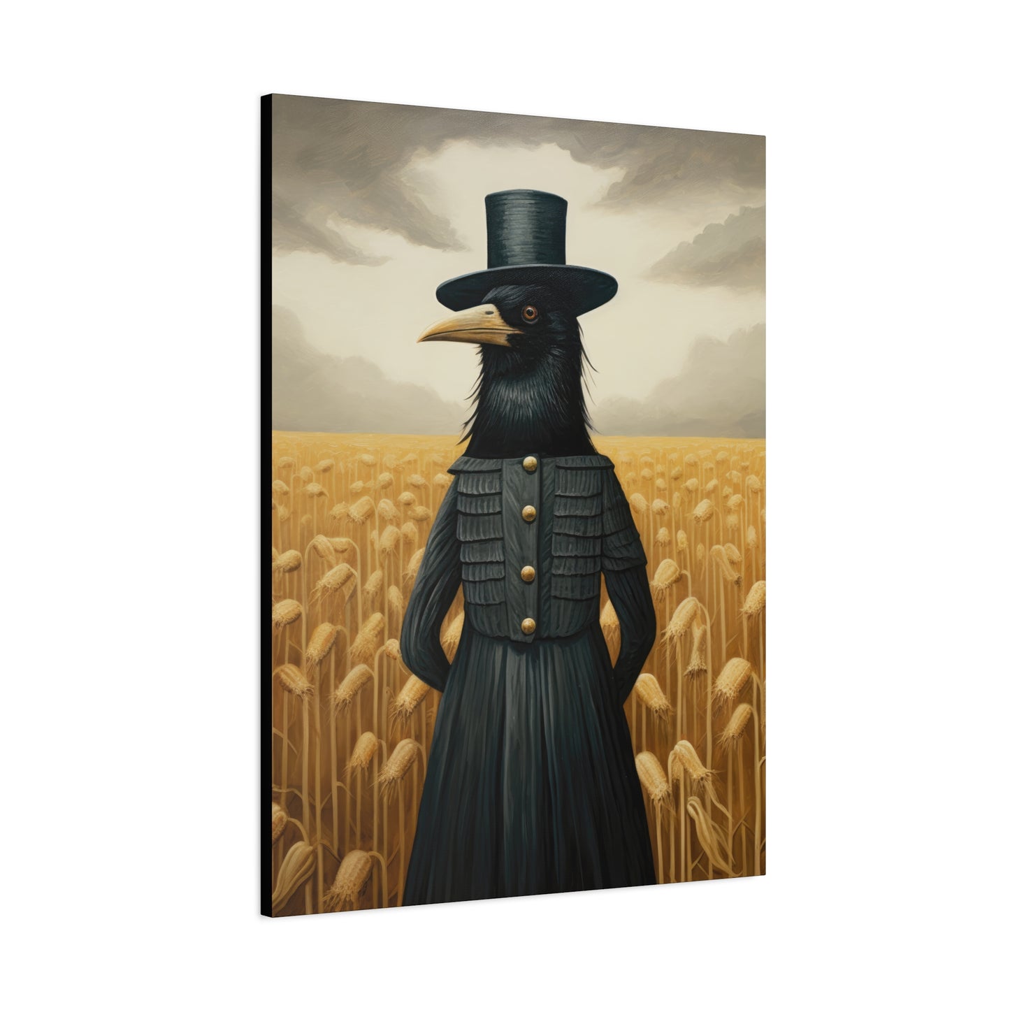 Proper Crow Mysterious Crow Art Canvas - Stretched Matte Wall Decor