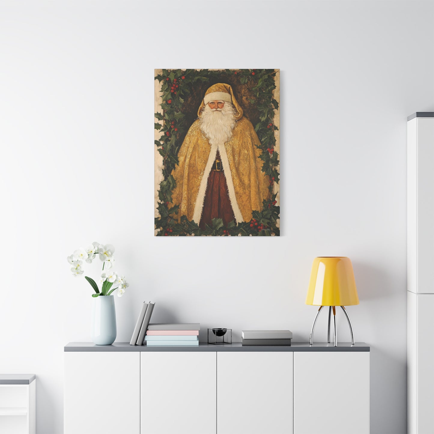 Golden Furry Santa Matte Canvas, Stretched, 1.25"