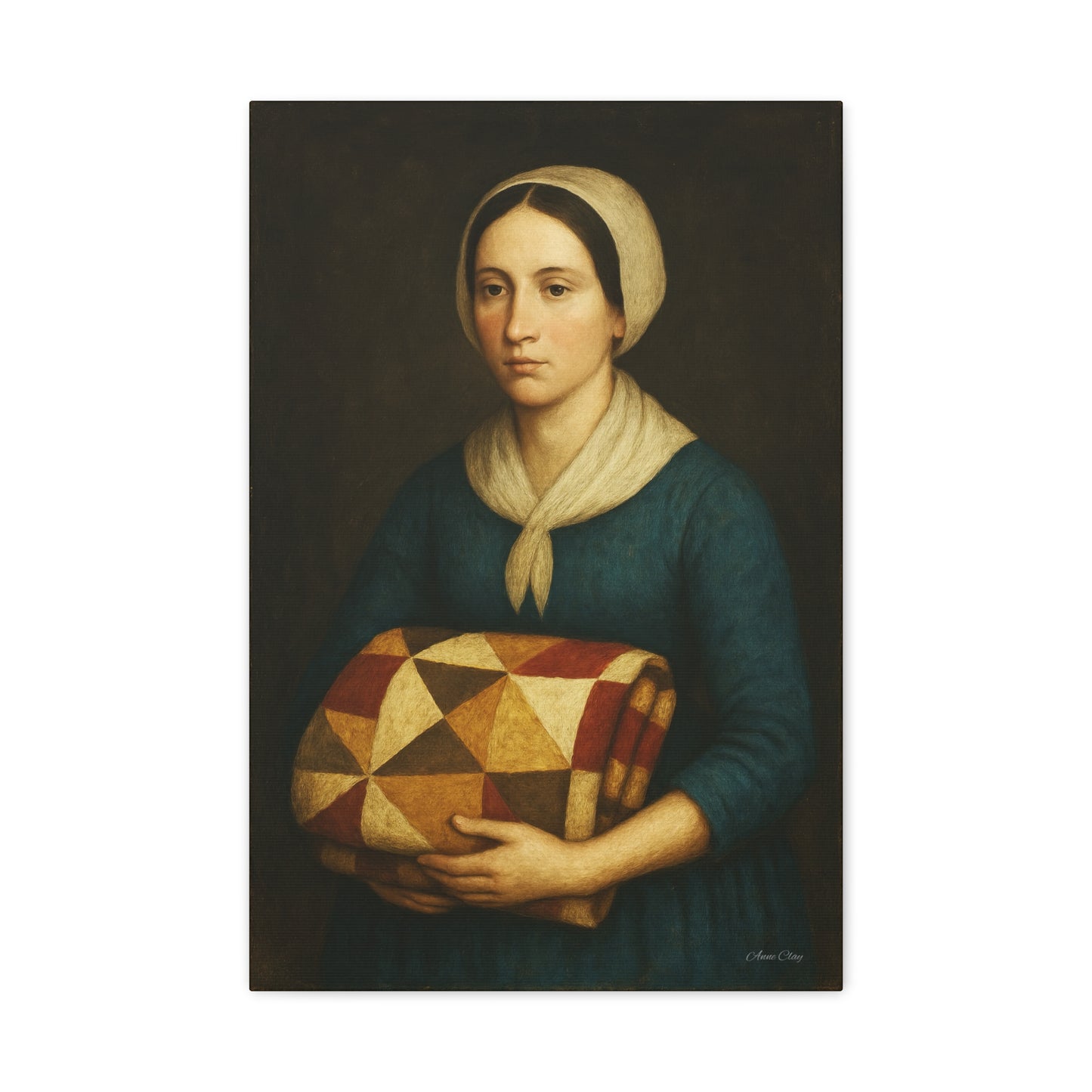 Elegant Stretched Canvas Art, Vintage Woman Portrait, Home Decor, Wall Art, Gift, Cottagecore Style, Art Print