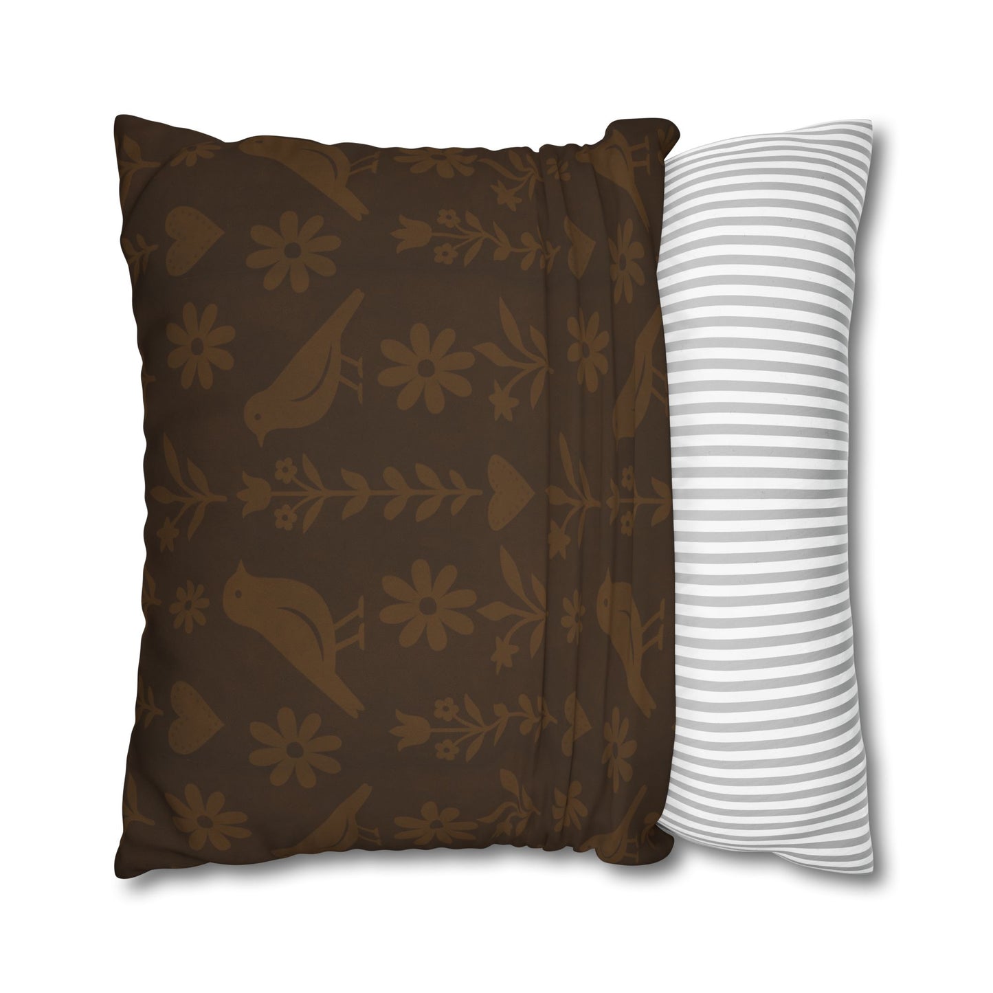 Bohemian Bird Pattern Pillowcase - Cozy Home Decor, Vintage Accent, Gift for Bird Lovers, Rustic Living Room, Nature Inspired
