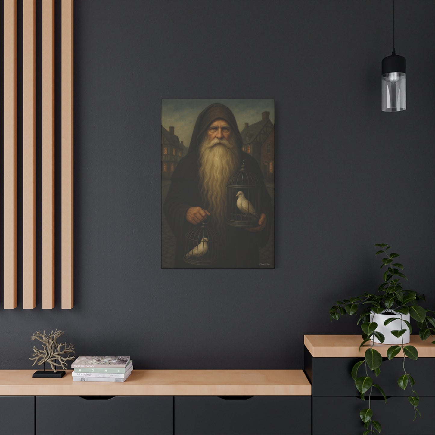Peace Santa, Old World Colonial Wall Art Canvas, Large Print, Home Decor, Gift for Art Lovers, Christmas