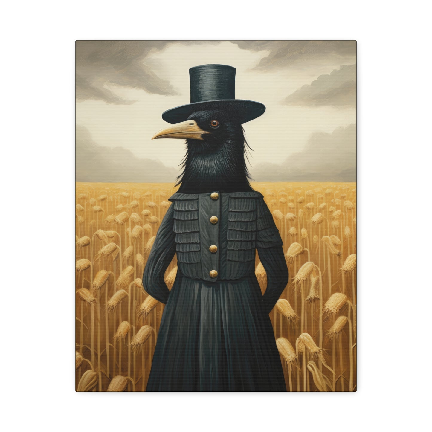 Proper Crow Mysterious Crow Art Canvas - Stretched Matte Wall Decor