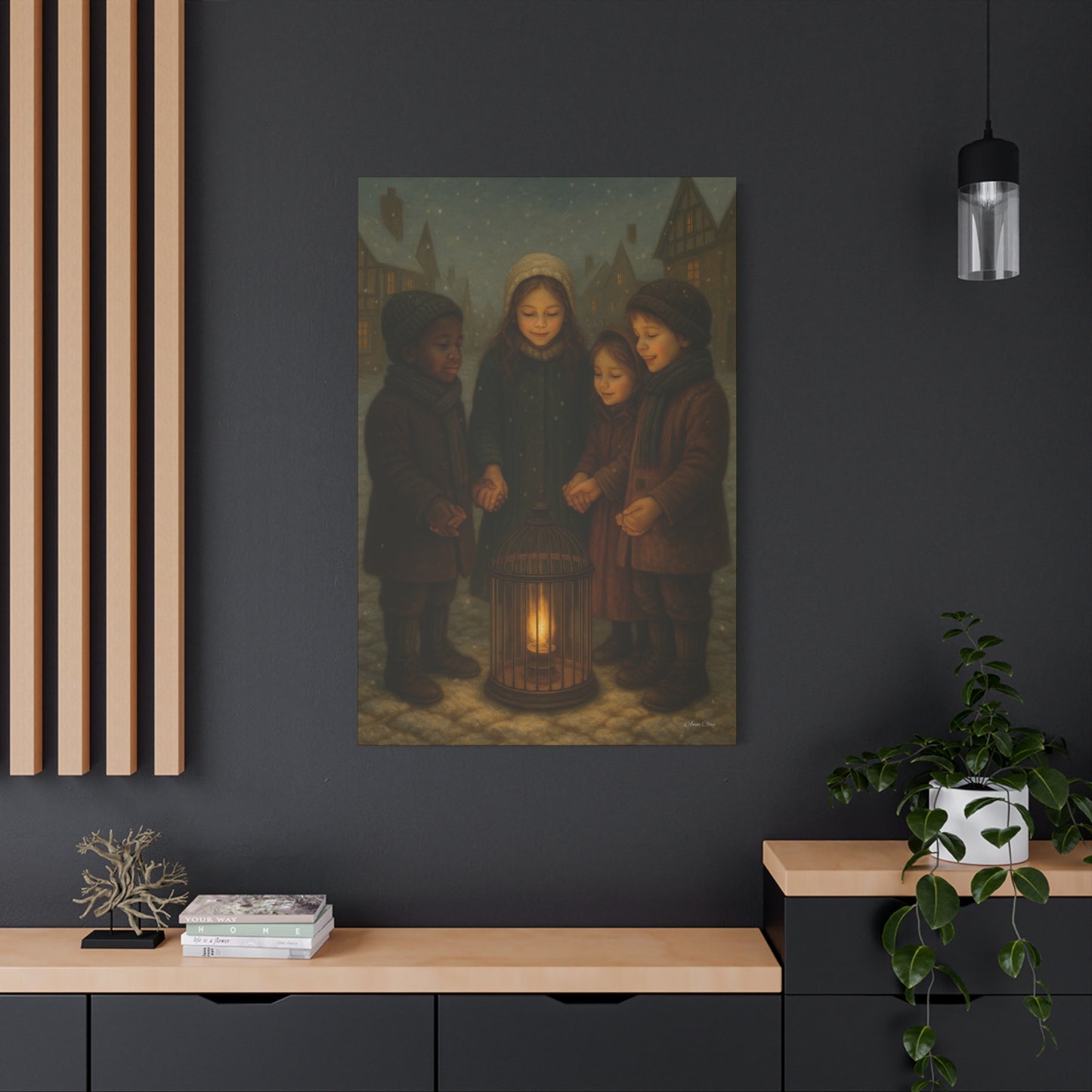 United We Stand Winter Scene Canvas Print - Cozy Holiday Decor
