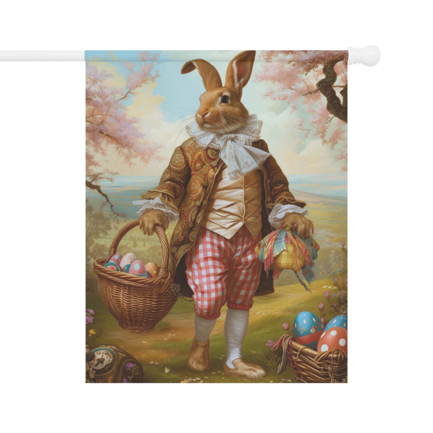 Easter Garden Flag - Vintage Bunny Design