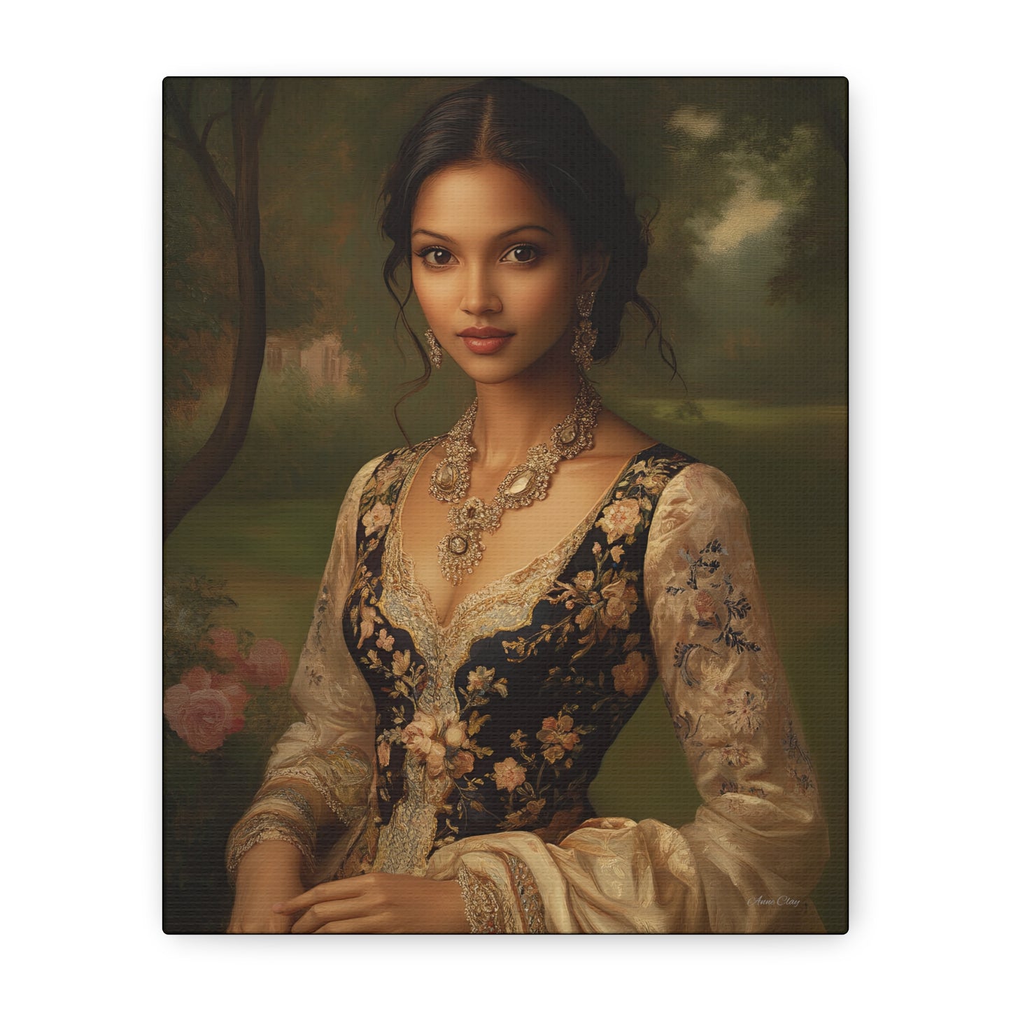 Elegant Floral Canvas Art Print, Wall Décor, Home Decoration, Gift for Her, Feminine Artwork, Vintage Inspired
