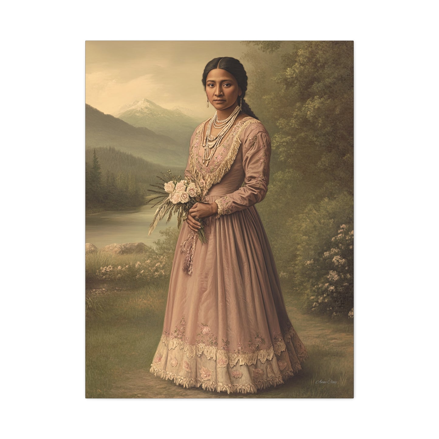 Artistic Stretched Canvas Print: Vintage Portrait, Home Decor, Wall Art, Gift for Art Lovers, Boho Decoration, Unique Gift