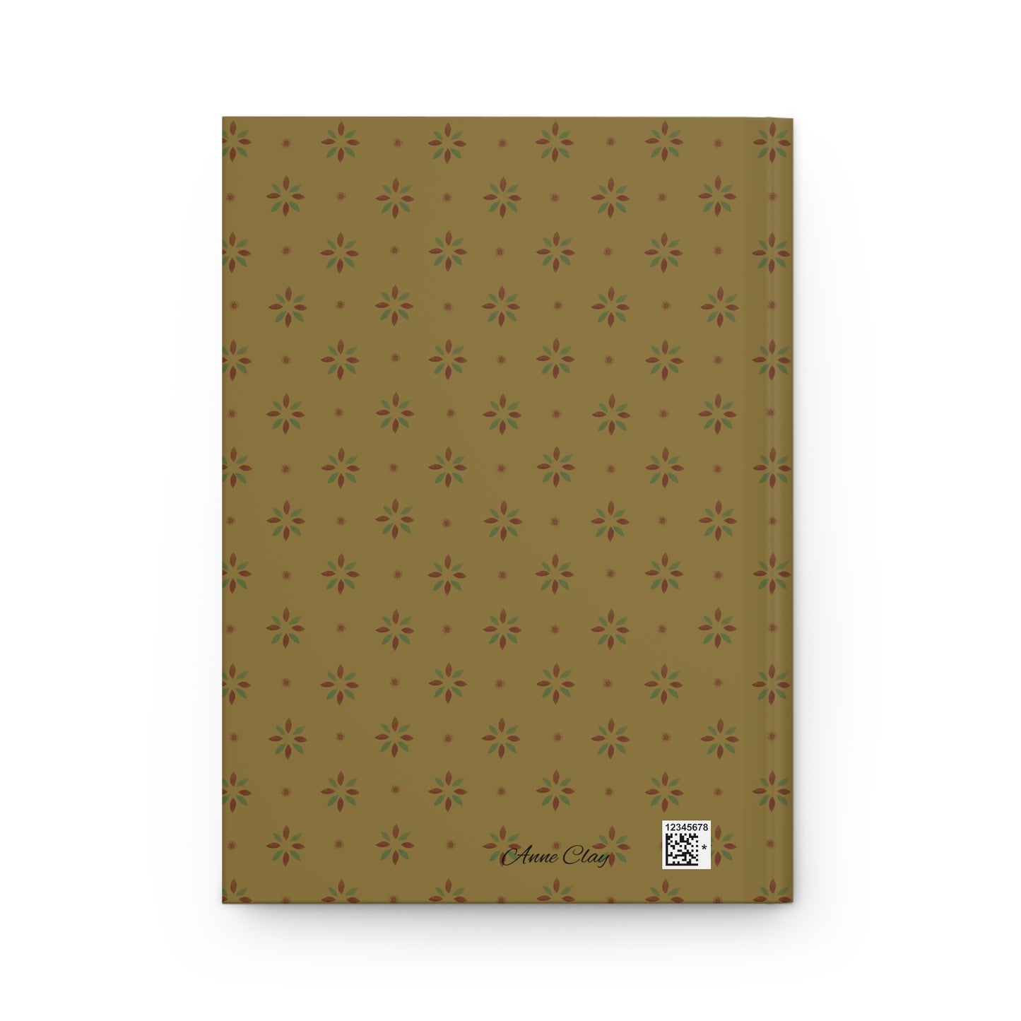 Red and Green Stencil on Gold Hardcover Journal Matte