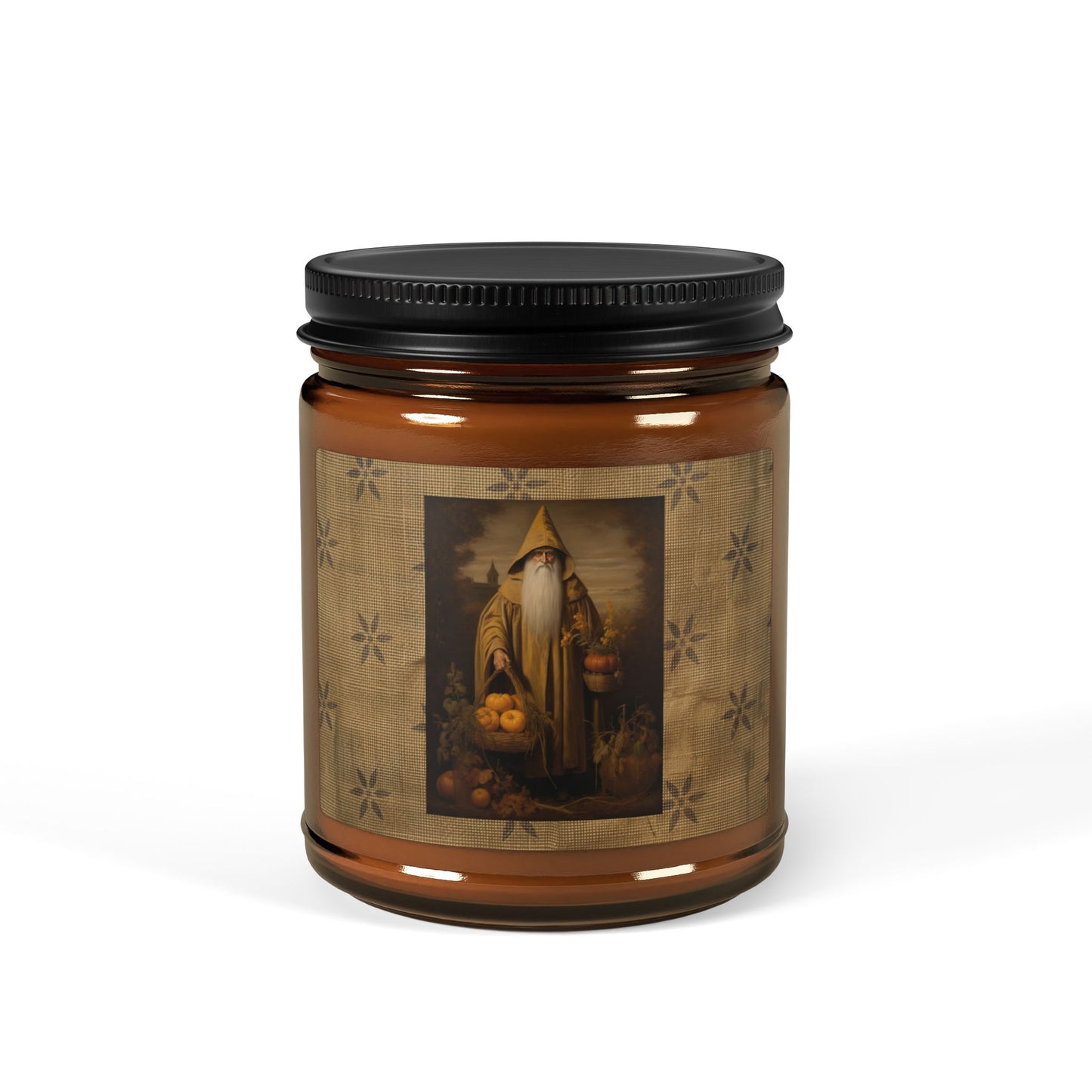 Pumpkin Santa Scented Soy Candle (Multi-Size, Amber Jar)