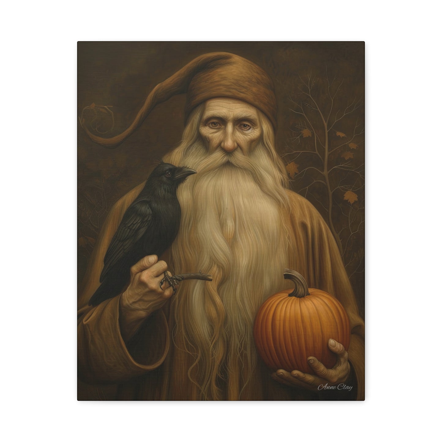 Mystical Harvest Canvas Art, Autumn Decor, Halloween Wall Art, Rustic Home Decoration, Gift for Nature Lovers