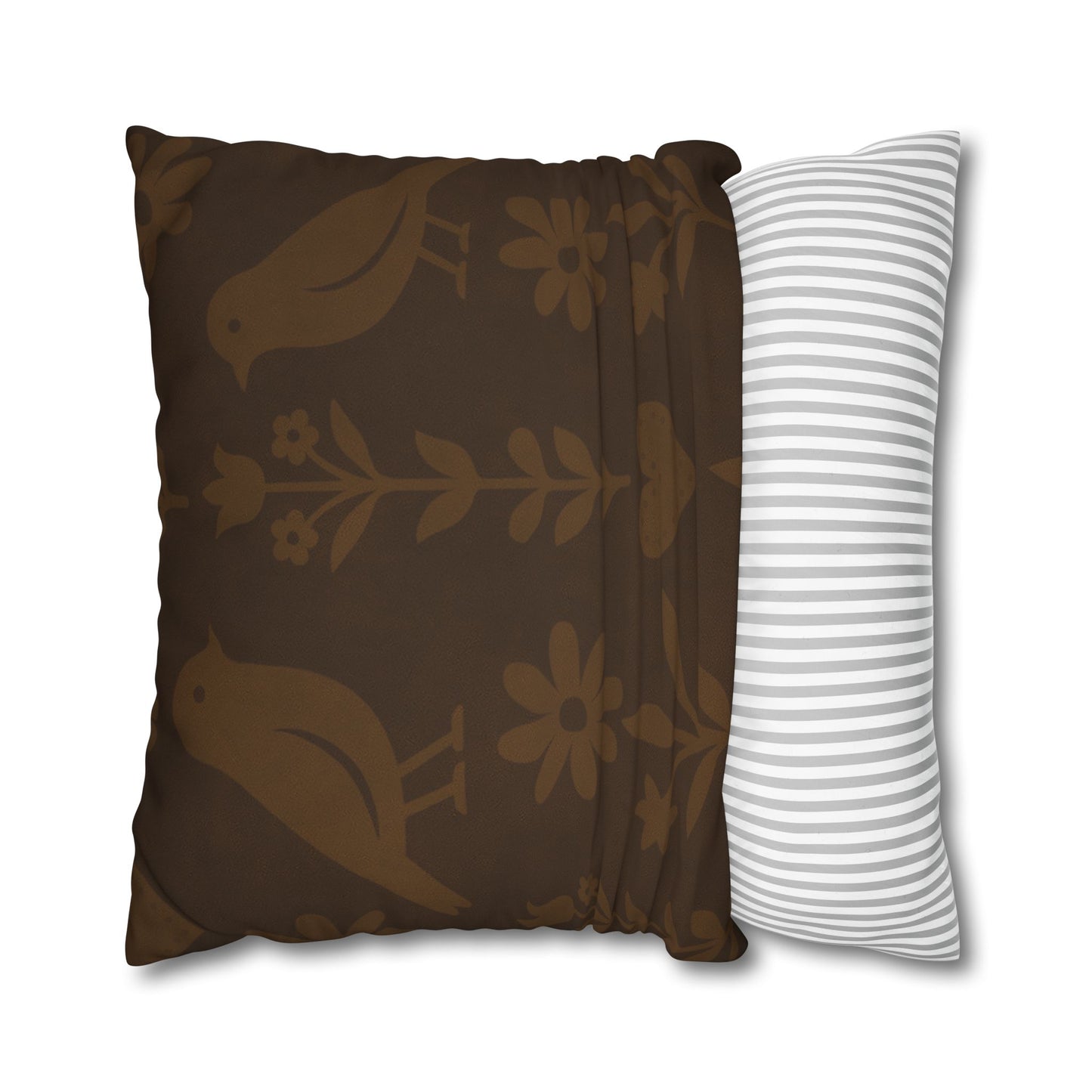 Bohemian Bird Pattern Pillowcase - Cozy Home Decor, Vintage Accent, Gift for Bird Lovers, Rustic Living Room, Nature Inspired