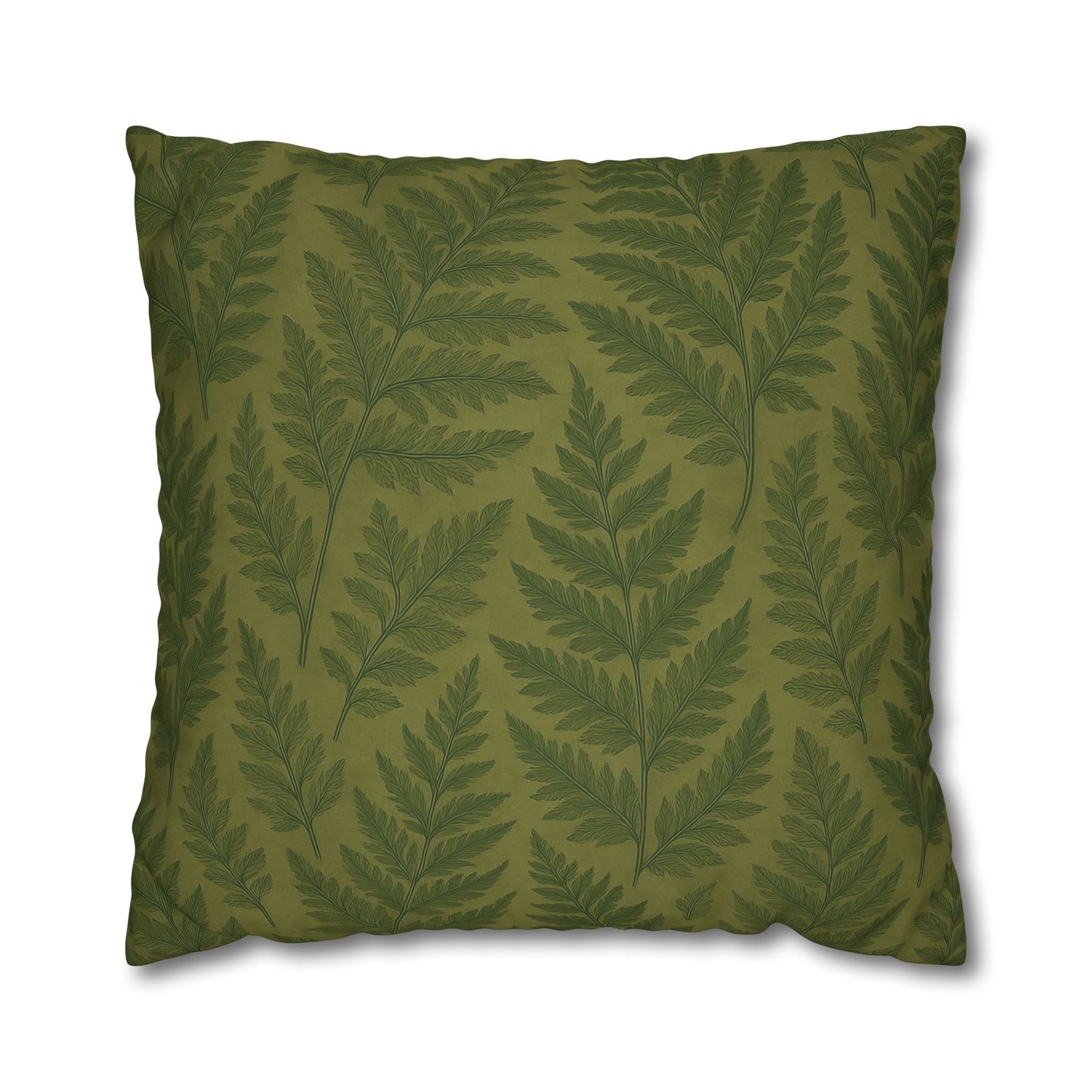 Fern Pattern Nature-Inspired Accent, Green Leaf Pillowcase, Gifts for Plant Lovers