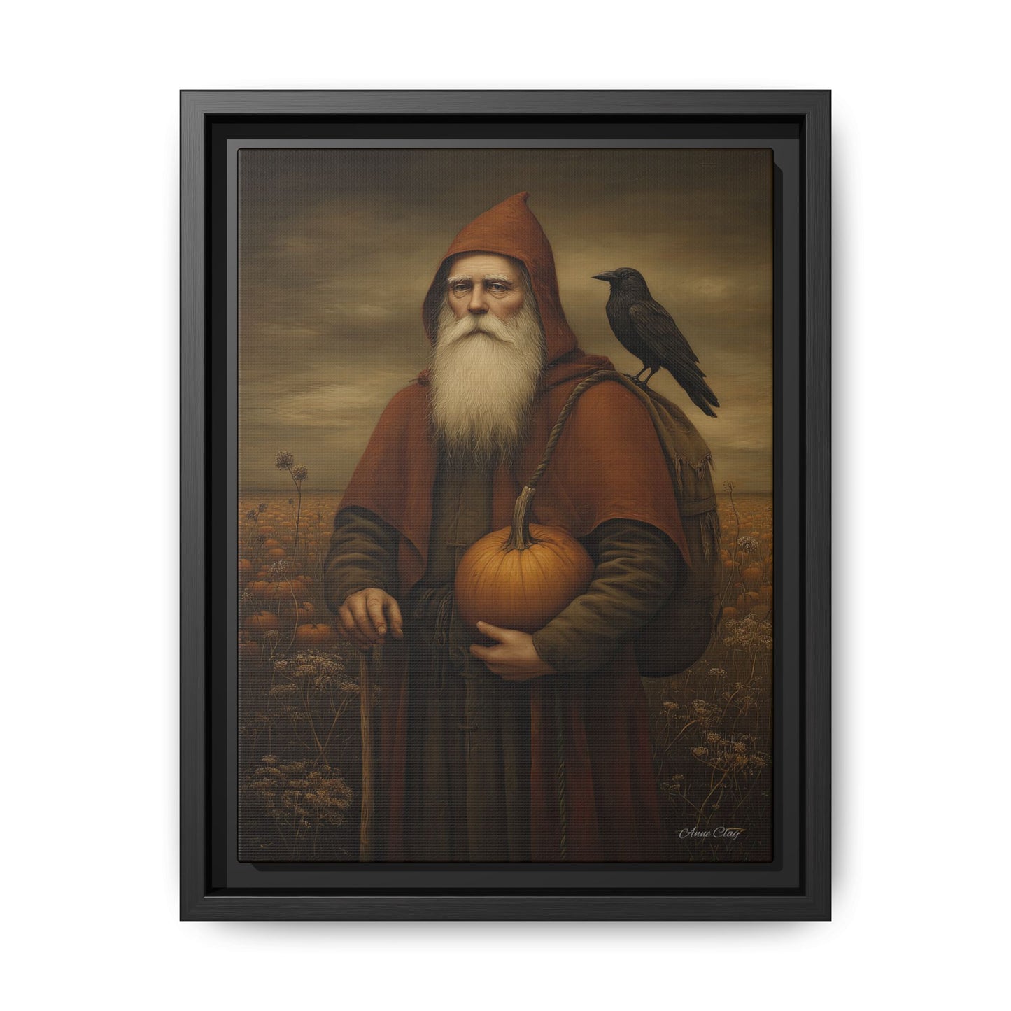 Framed Autumn Canvas Art, Fall Decor for Home, Harvest Wall Art, Thanksgiving Gift, Rustic Nature Painting