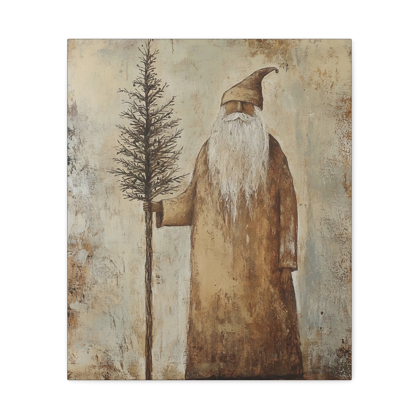 Twiggy Santa Matte Canvas, Stretched, 1.25"