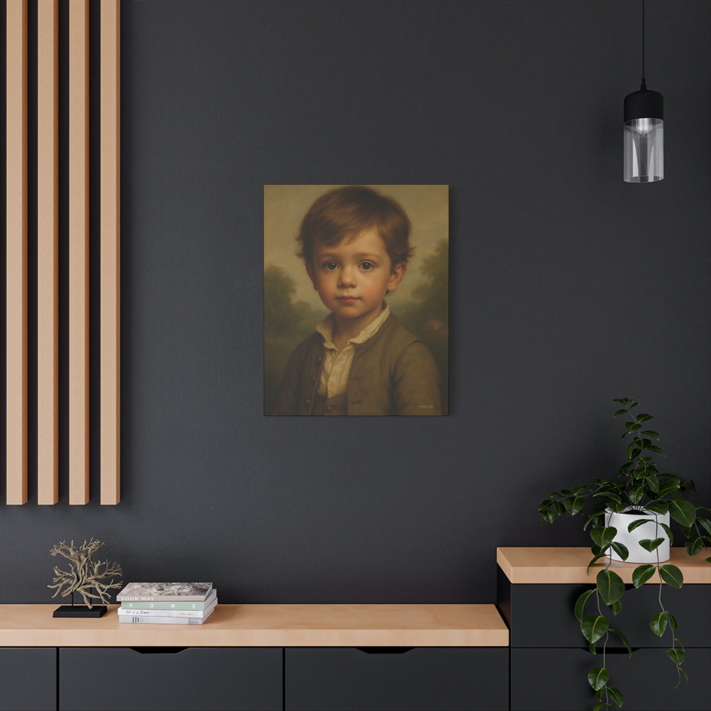Vintage Child Portrait Canvas Print, Charming Artwork, Home Decor, Gift for Parents, Nursery Wall Art, Classic Style
