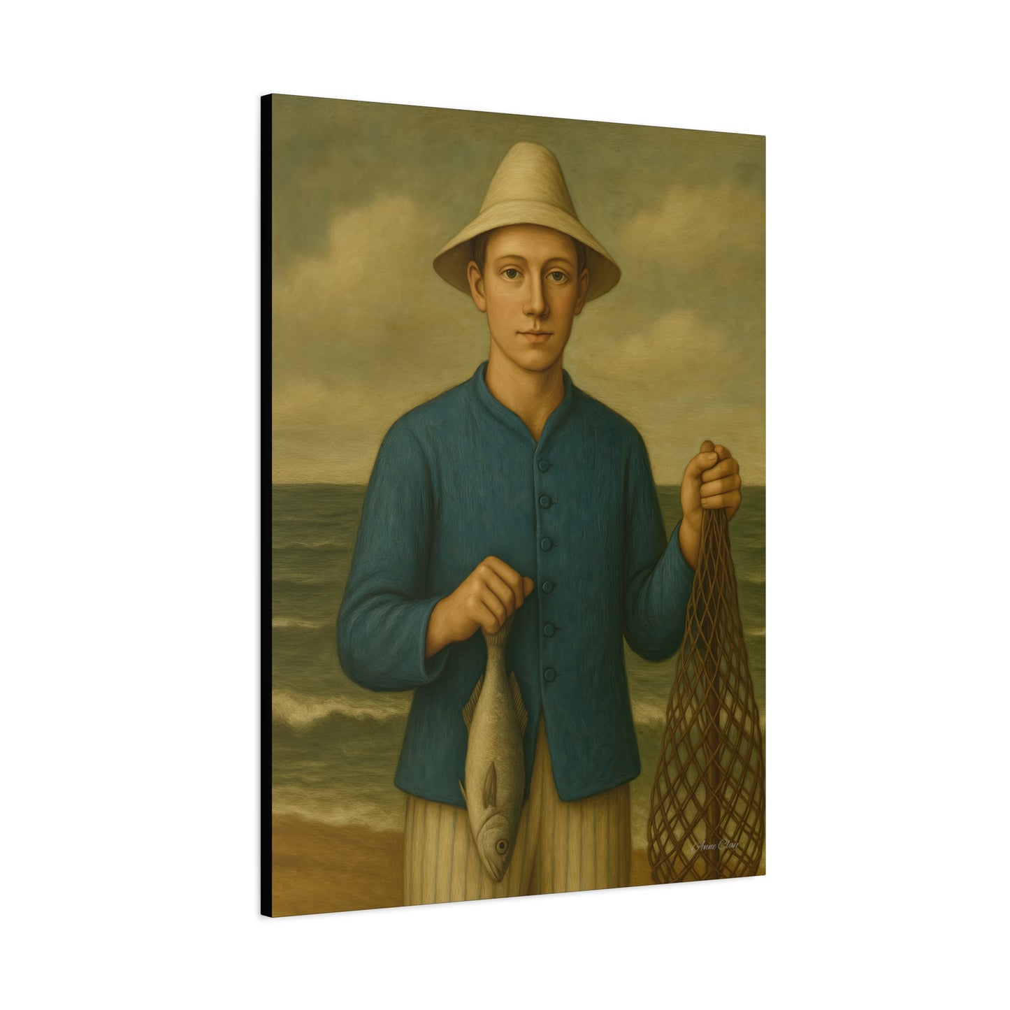 Vintage Fishing Canvas Wall Art, Nautical Decor, Fisherman Art, Coastal Home Decor, Beach House Wall Hanging, Gift for Fishermen