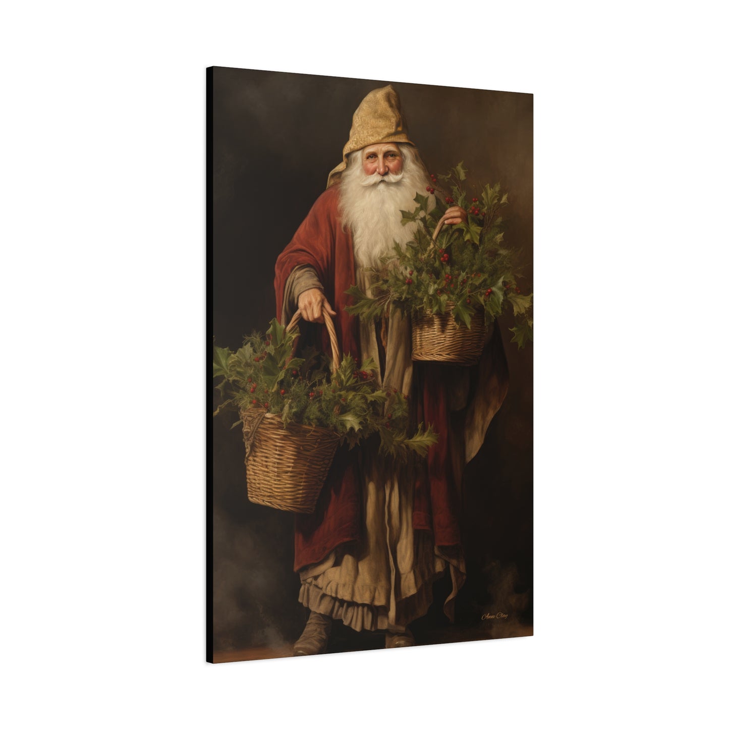 Jolly Santa Ivy Matte Canvas, Stretched, 1.25"