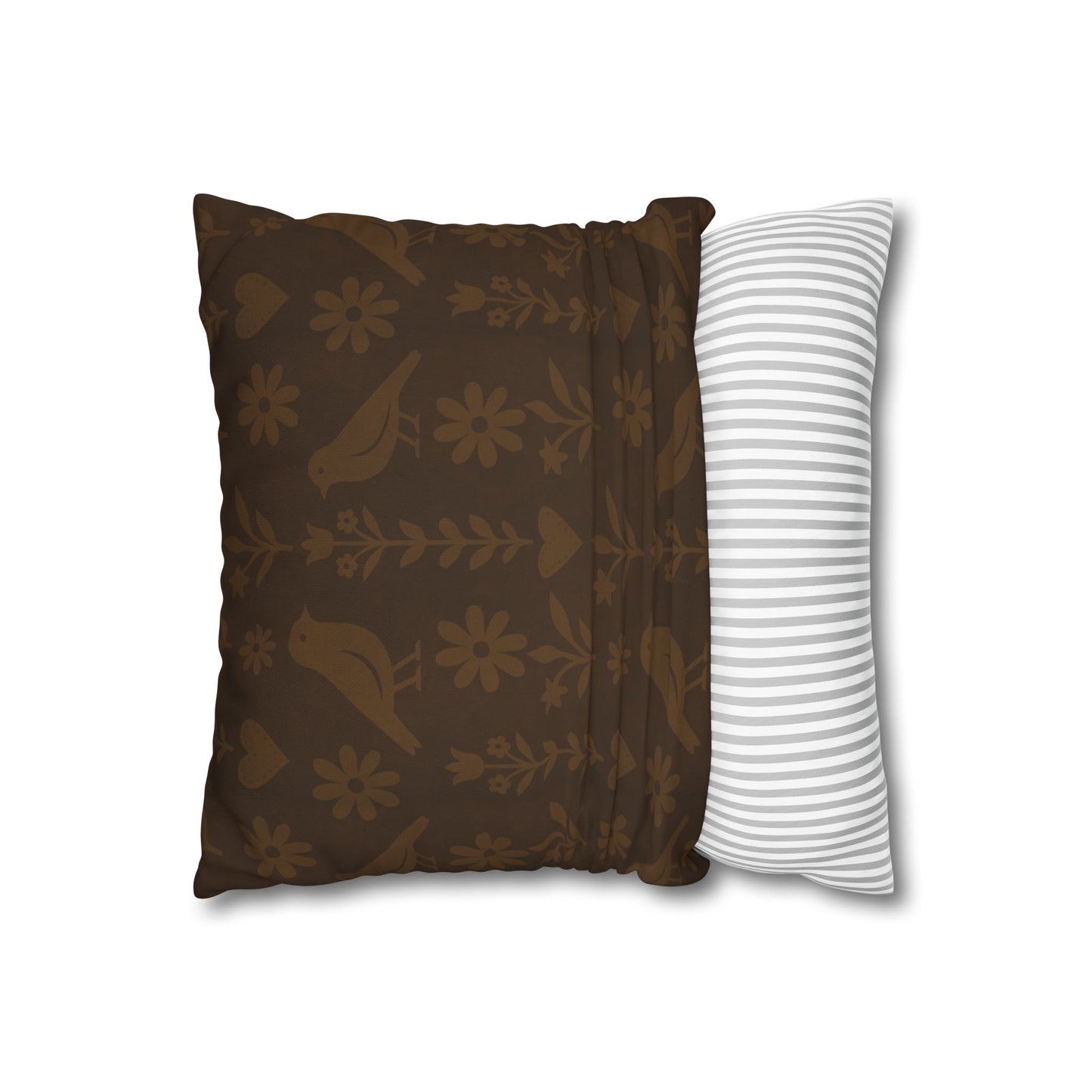Bohemian Bird Pattern Pillowcase - Cozy Home Decor, Vintage Accent, Gift for Bird Lovers, Rustic Living Room, Nature Inspired