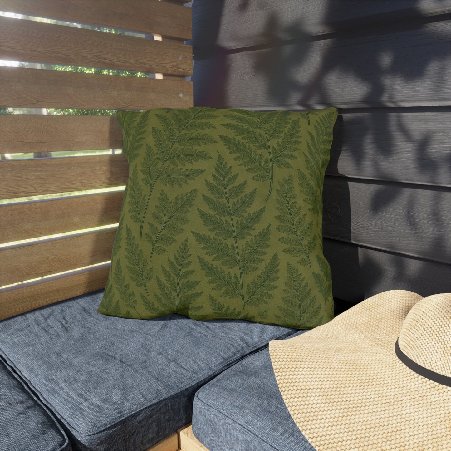 Outdoor Fern Print Pillows - Eco-Friendly Garden Decor, Patio Cushions, Home Accessories, Comfortable Seating, Nature-Inspired Decor