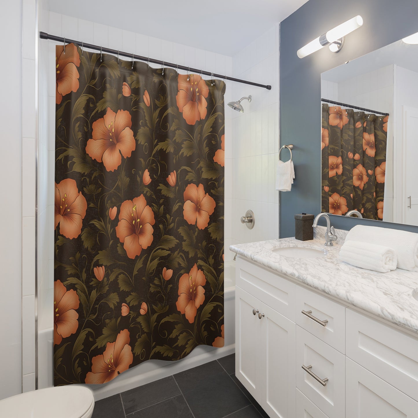 Blue Bells and Buttercream Bellewood Shower Curtain