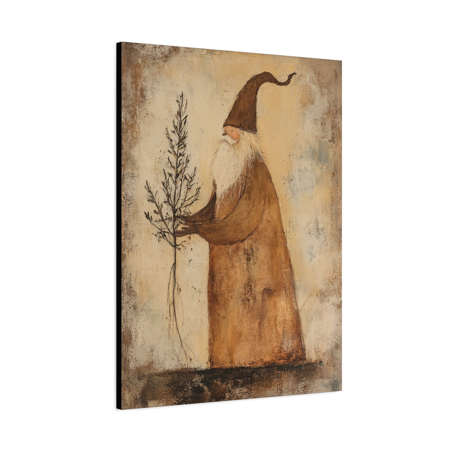 Grungy Earth Santa Matte Canvas, Stretched, 1.25"