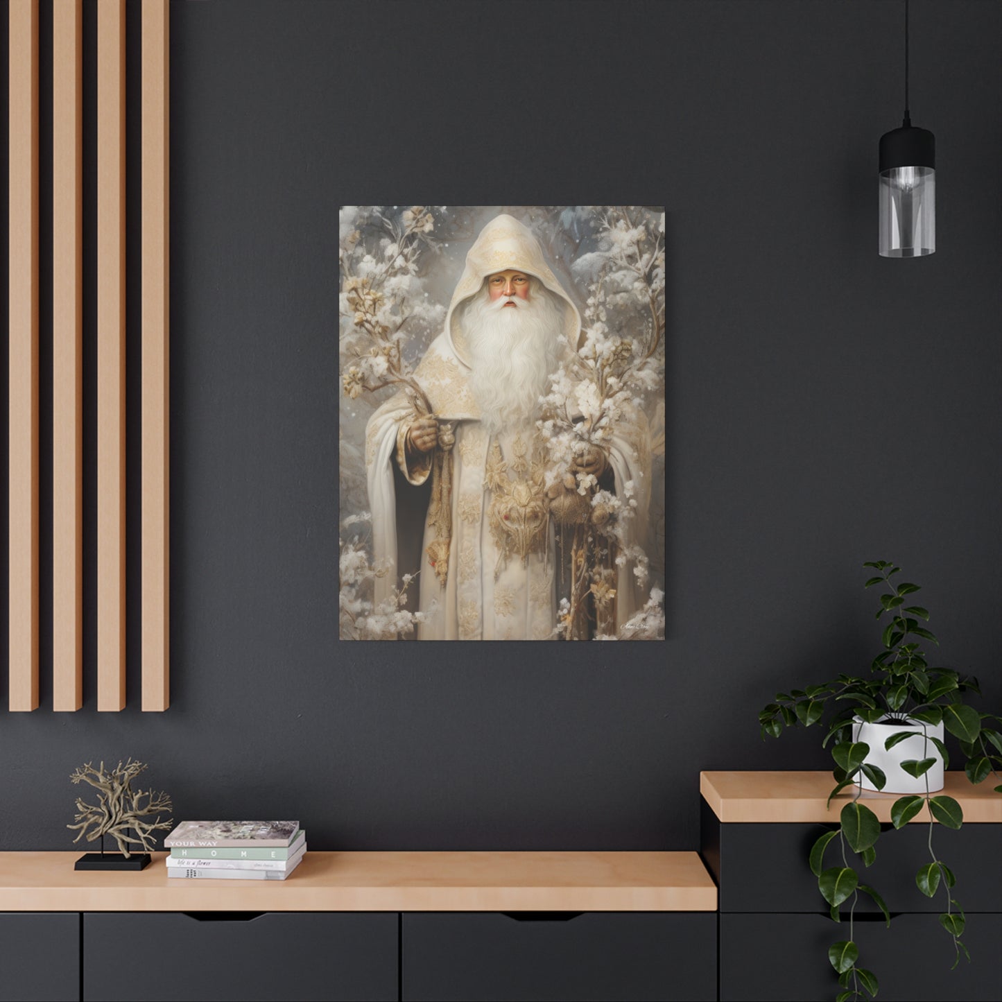 Winter White Santa Matte Canvas, Stretched, 1.25"