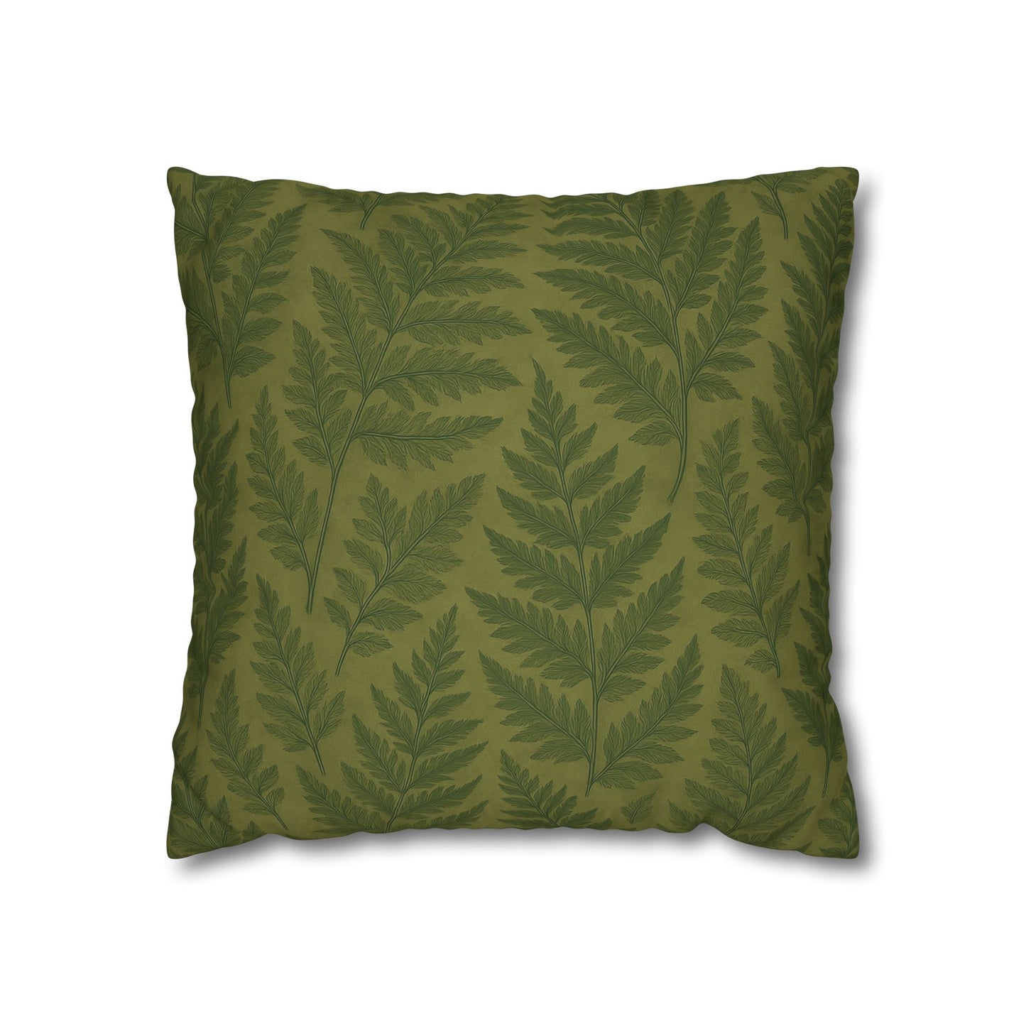 Fern Pattern Nature-Inspired Accent, Green Leaf Pillowcase, Gifts for Plant Lovers