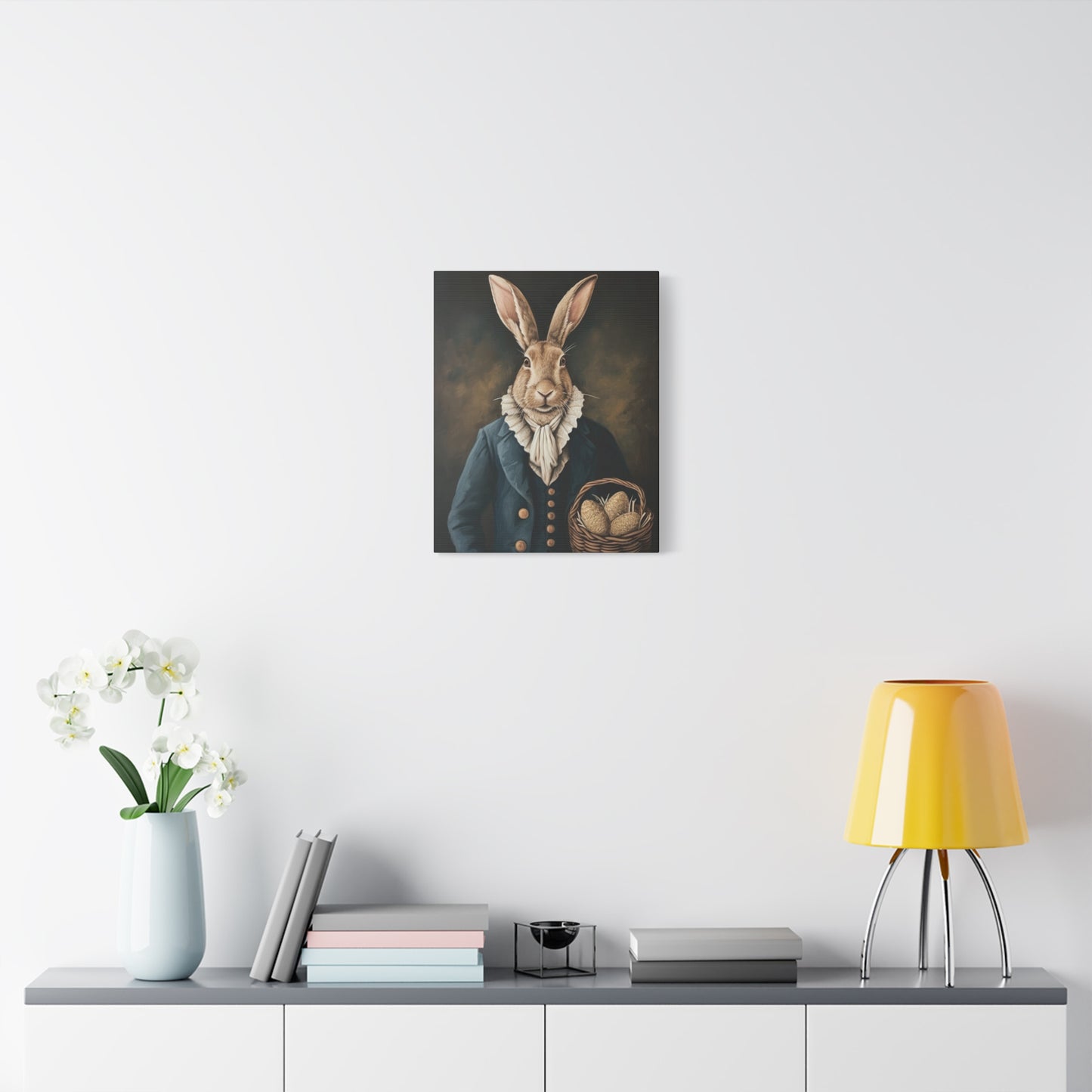Whimsical Rabbit Canvas Art - Easter Decor - Anne Clay
