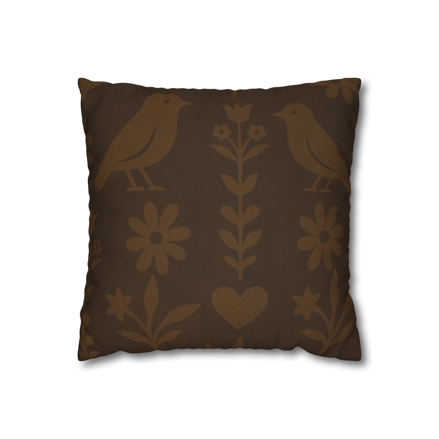 Bohemian Bird Pattern Pillowcase - Cozy Home Decor, Vintage Accent, Gift for Bird Lovers, Rustic Living Room, Nature Inspired
